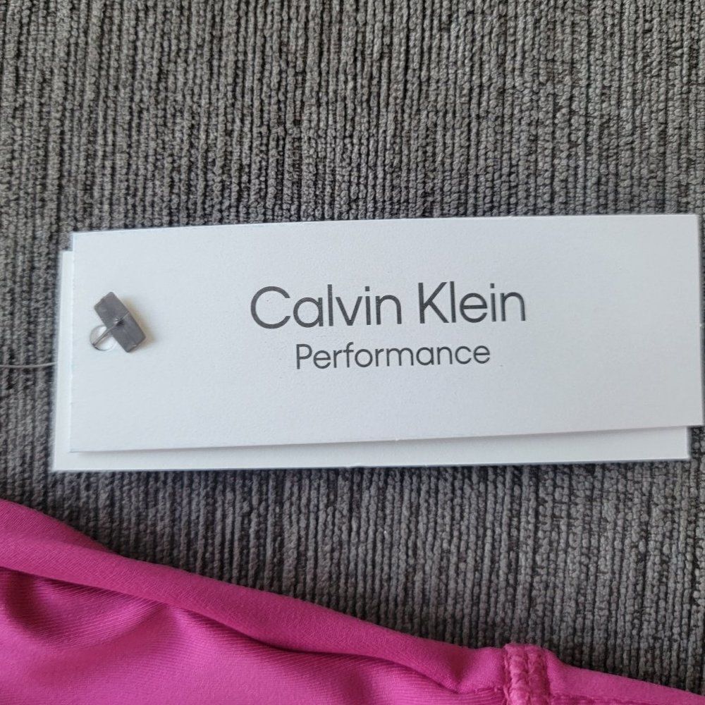 Calvin Klein Performance Women Pink V-Neck Padded Sports Bra Size Large - Picture 2 of 5